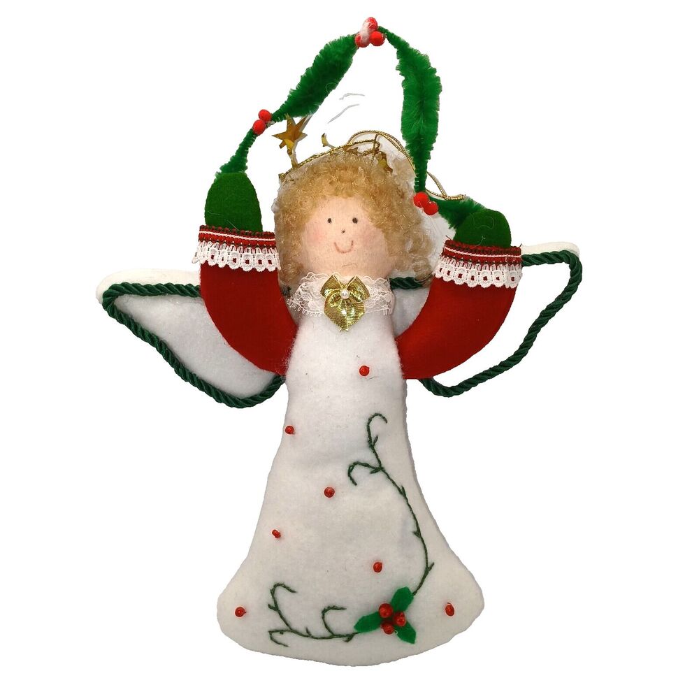 Angel Plush Doll Christmas Hanging Wall Ornament Handmade? 9 in tall